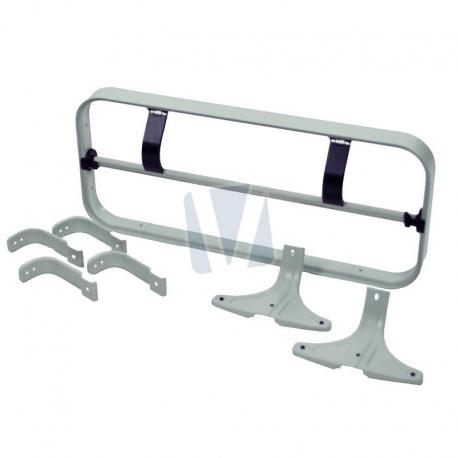 Papierrolhouder met mes incl. voetsteunen en wandbeugels gebruik: Papierrolhouder met mes incl. voetsteunen en wandbeugels