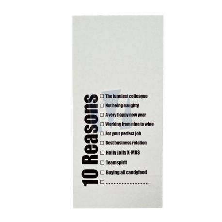 Bedrukte papieren zak 10 reasons met knijper gebruik: Bedrukte papieren zak 10 reasons met knijper