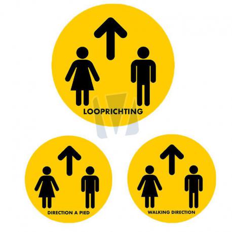 Vloersticker looprichting (NL, EN & FR)