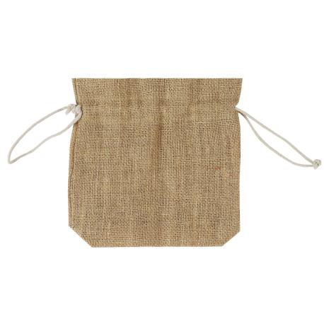 Jute zak met stropkoord 19 x 19 cm (per stuk) gebruik: Jute zak met stropkoord 19 x 19 cm (per stuk)