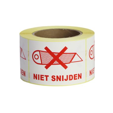 Etiketten niet snijden