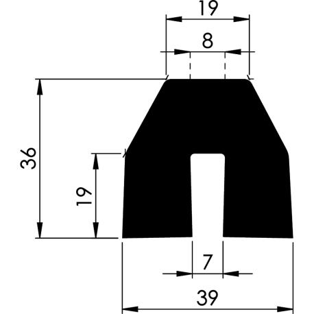 U-vorm 39 x 36 mm schuimprofiel NOMA PROTECT WARNING zwart/ geel gebruik: U-vorm 39 x 36 mm schuimprofiel NOMA PROTECT WARNING zwart/ geel