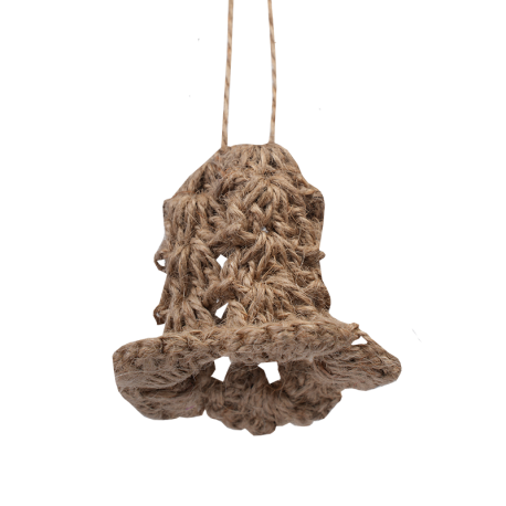 Jute kerstboomversiering bel