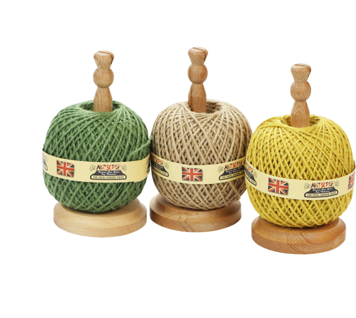 Houten klos met mes + 130 meter jute touw